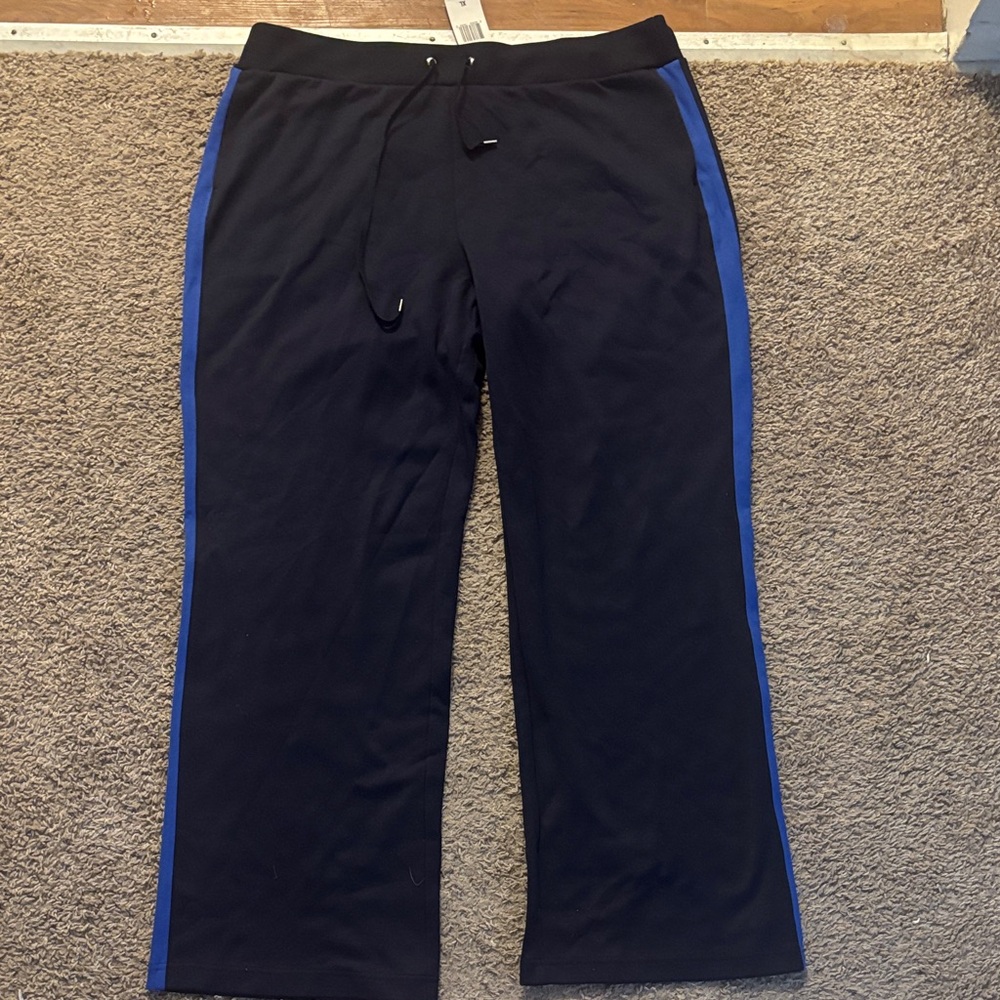 Lauren Active Ralph Lauren NWT Woman’s XL Black/Blue Dress Pants Wide Leg